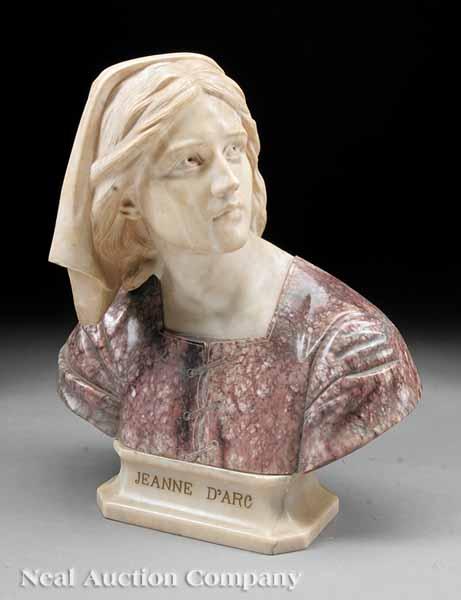 Appraisal: A Marble Bust of Jeanne d'Arc after the well-known example