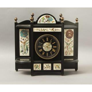 Appraisal: E Lourdelet Aesthetic Clock Exquisite Aesthetic mantel clock English ebonized