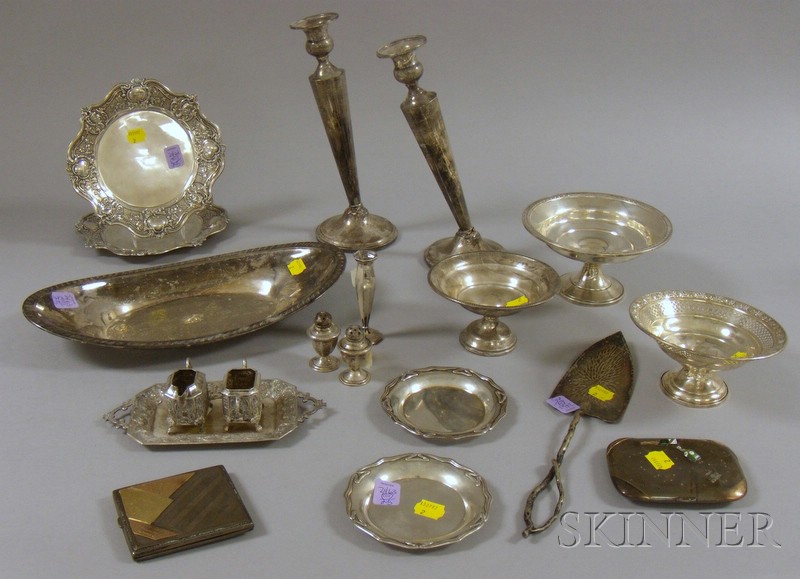 Appraisal: Approximately Sixteen Silver and Silver Plated Flatware and Serving Items