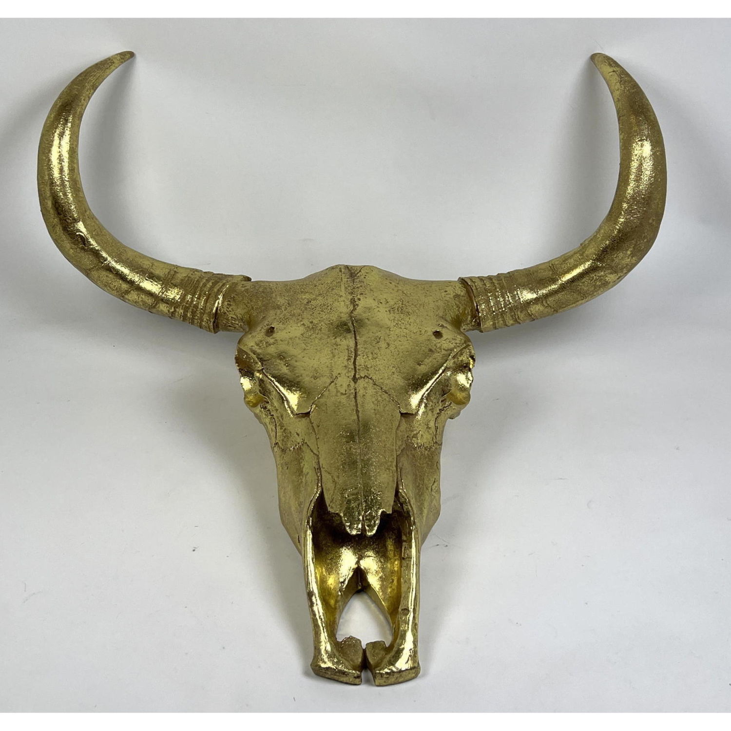 Appraisal: Gold Finish Resin Steer Skull Wall sculpture Contemporary Dimensions H