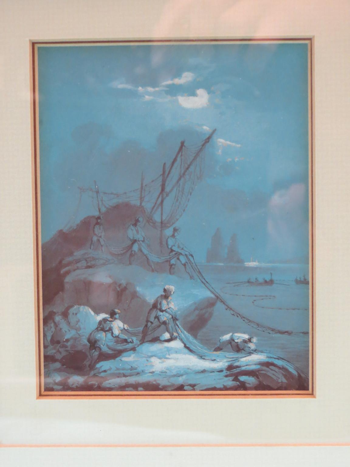 Appraisal: Salvatore de Angelis - - gouache fishermen at Capri signed