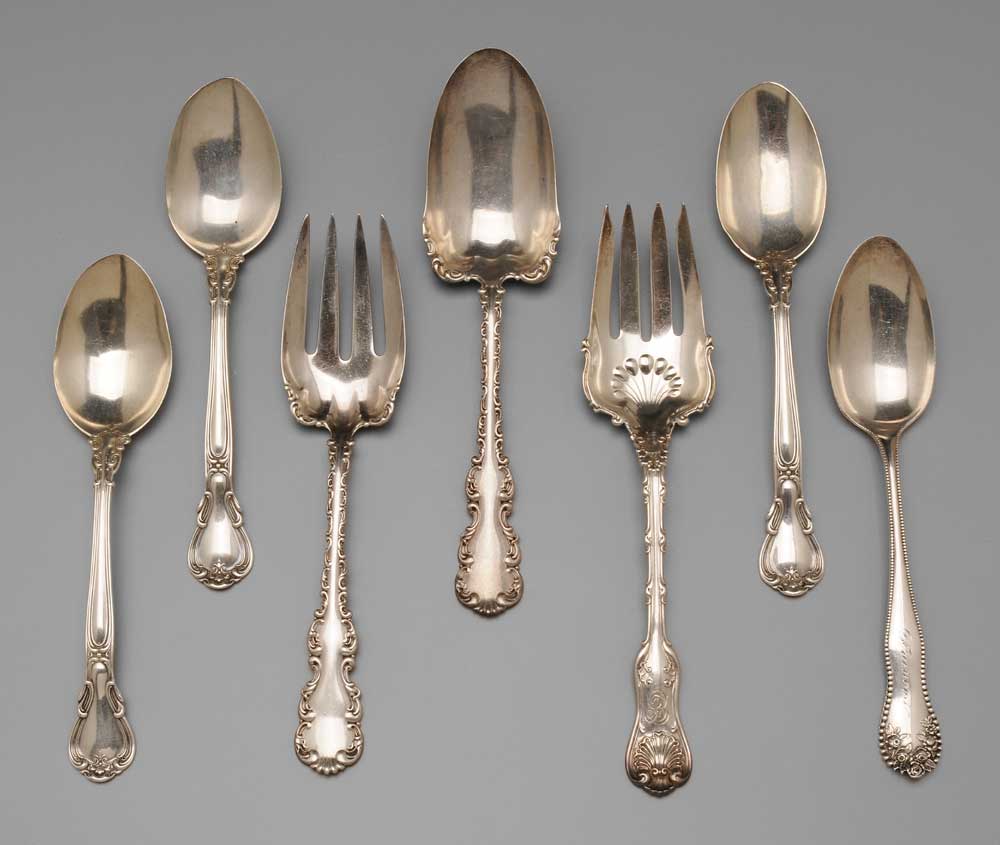 Appraisal: Seven Pieces Sterling Flatware American th century serving pieces including