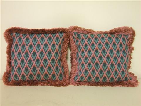 Appraisal: PAIR OF WOOL BARGELLO STITCHED PILLOWS Worked in traditional tones