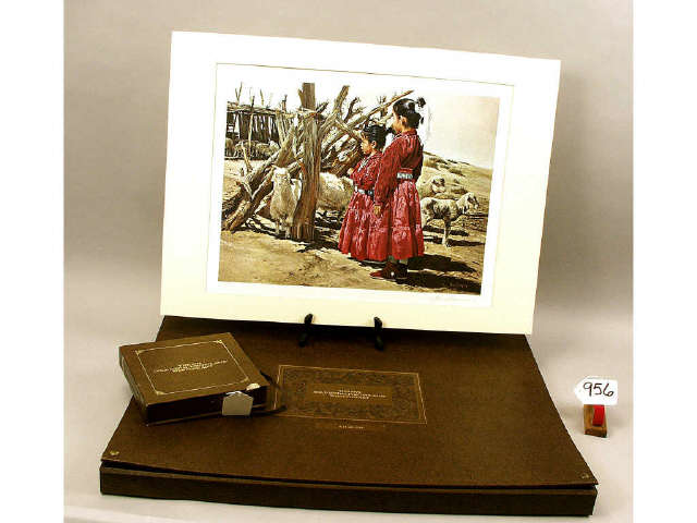 Appraisal: Gold Medal Portfolio of Western Art Includes set of lithographs