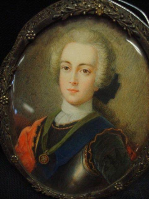 Appraisal: Miniature Portraits on Ivory in Oval Frames From a Greenwich