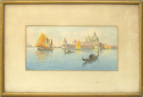 Appraisal: Watercolor Venetian scene signed D'Alcamo x