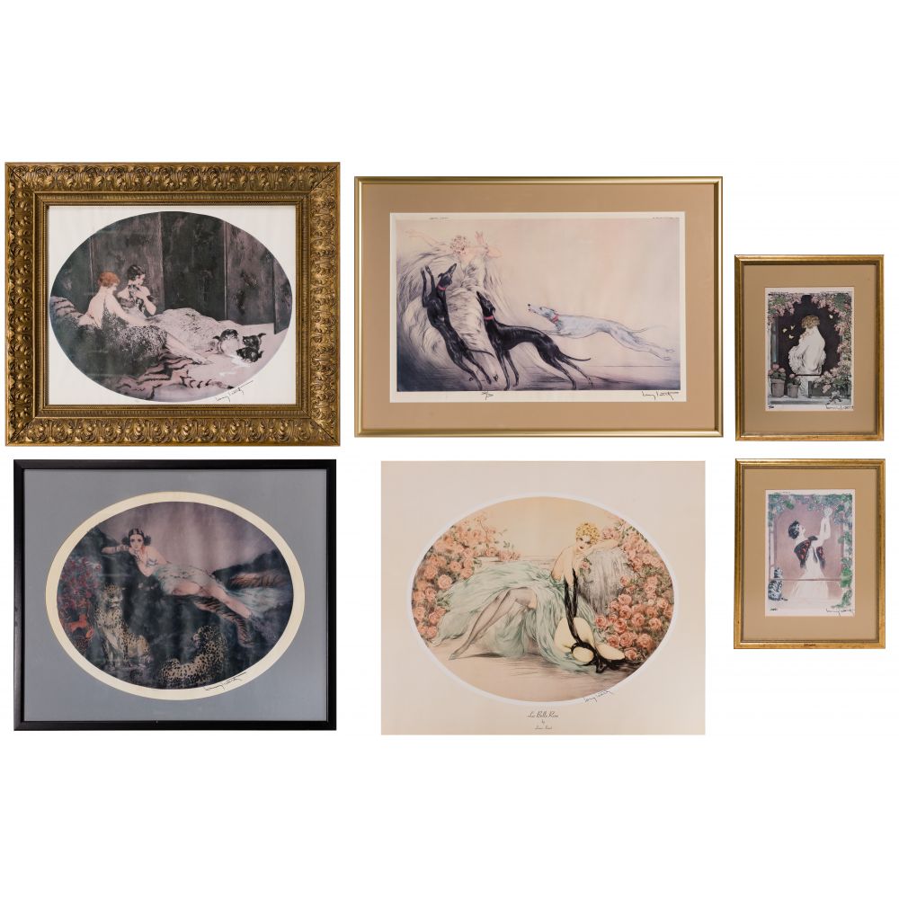 Appraisal: AFTER LOUIS ICART FRENCH - OFFSET LITHOGRAPH ASSORTMENT items all