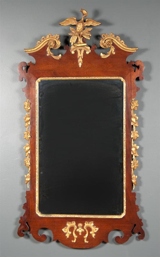 Appraisal: Chippendale style mahogany parcel-gilt mirror D Milch Son th century