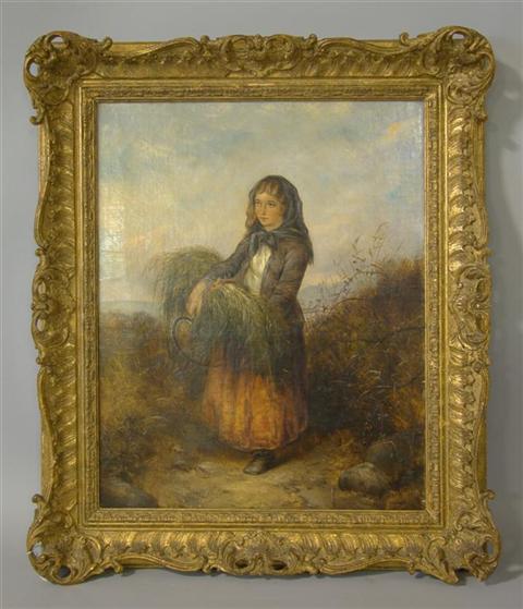 Appraisal: EDWARD JOHN COBBETT BRITISH - YOUNG GIRL HARVESTING WHEAT Oil