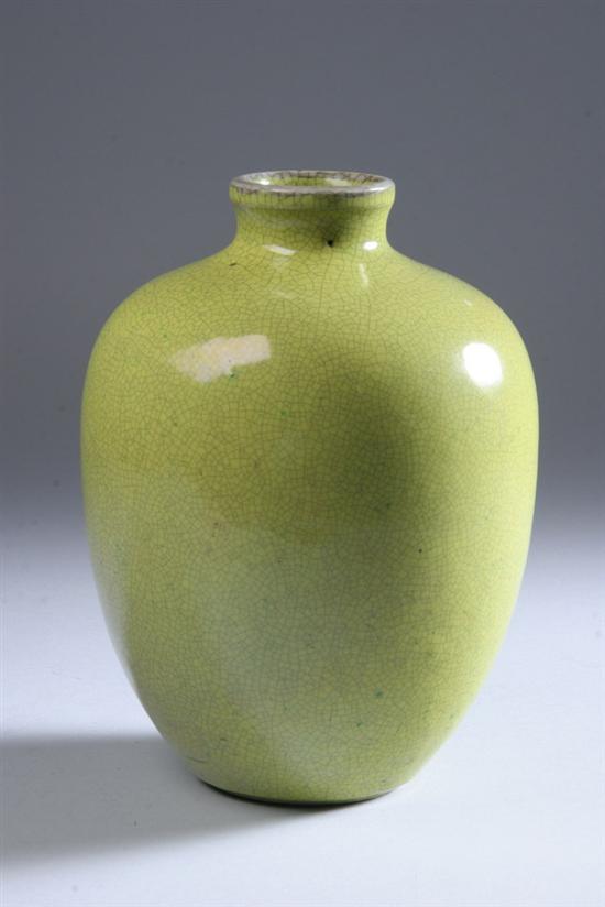 Appraisal: CHINESE APPLE GREEN PORCELAIN VASE th century - in high