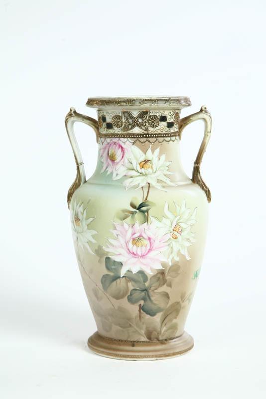 Appraisal: NIPPON VASE Double handled vase with gilt decoration and hand