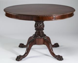 Appraisal: Federal style walnut pedestal table dia Federal style walnut pedestal