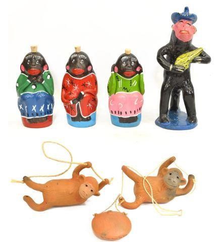 Appraisal: lot of Mexican Folk Art pottery monkeys of varied size