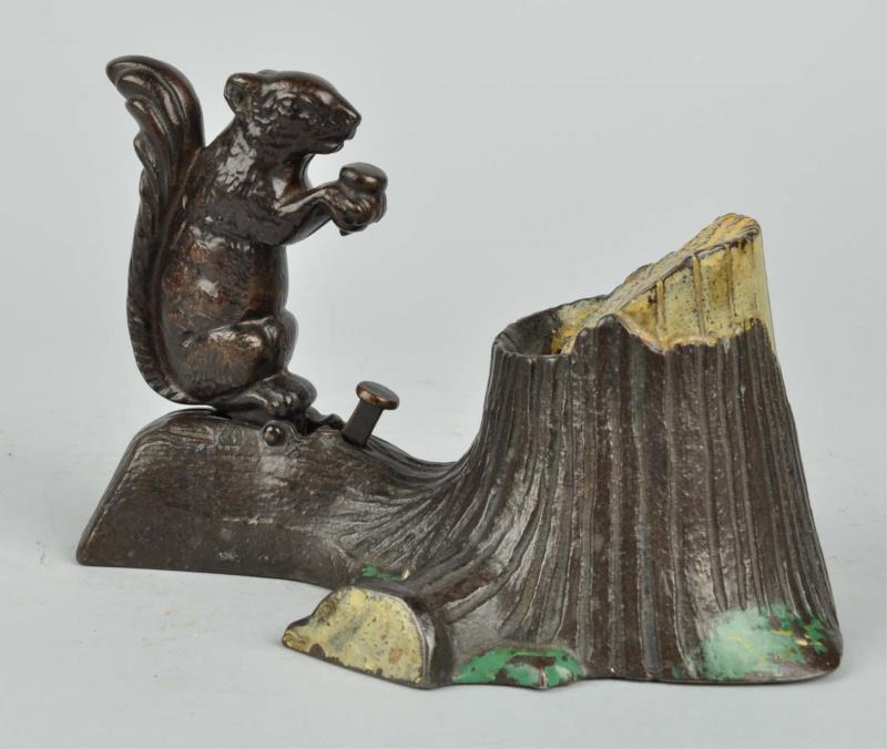 Appraisal: Squirrel At Stump Mechanical Bank Beautiful original working condition Nice