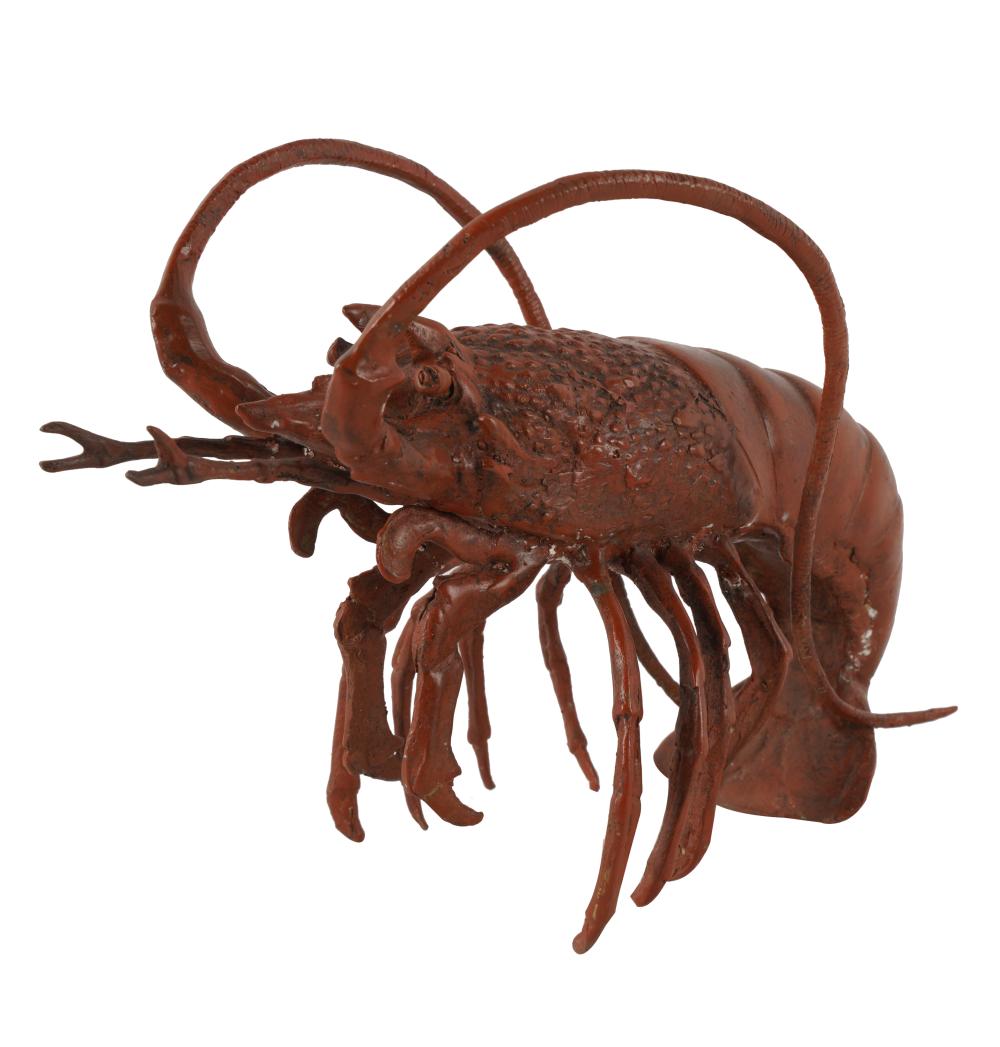 Appraisal: RED-PAINTED METAL LOBSTER FIGUREunsigned Condition some rubbed wear and darkening