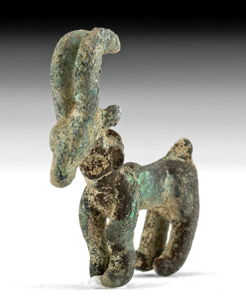 Appraisal: Luristan Leaded-Bronze Amulet - Stylized Ibex Ancient Near East Northwestern