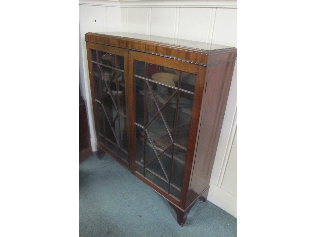 Appraisal: Mahogany two door glazed bookcase