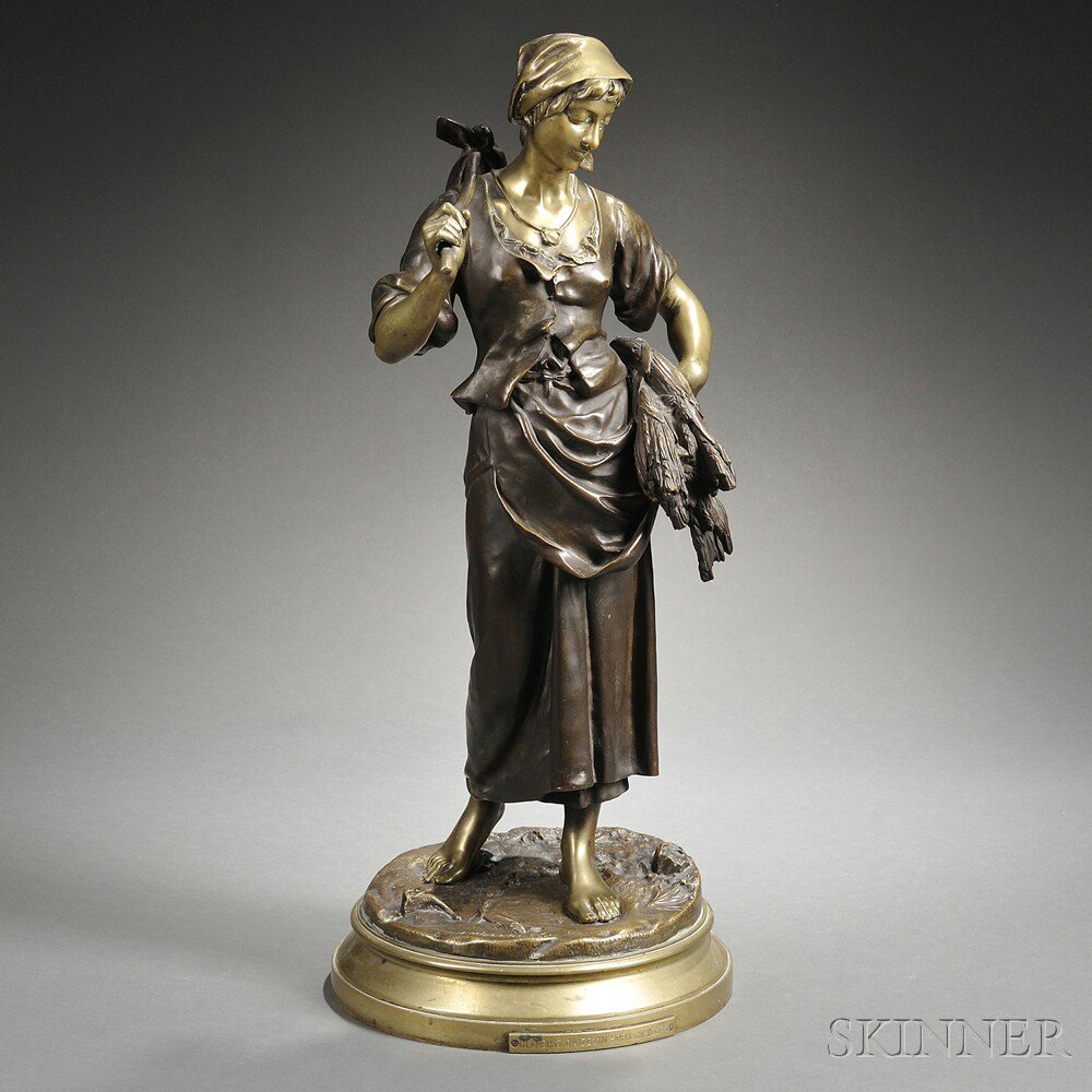 Appraisal: After Eug ne-Antoine Aizelin French - Glaneuse the bronze cast