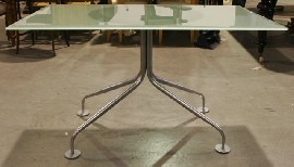 Appraisal: A glass topped and chromed tubular steel table