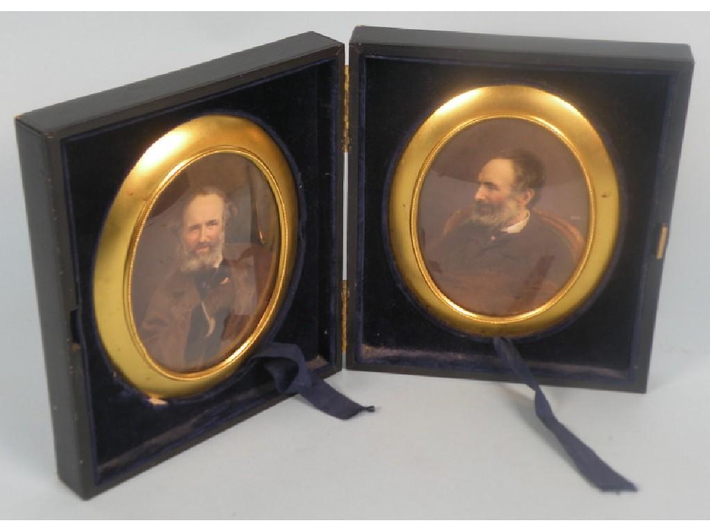 Appraisal: A pair of miniature portraits of a bearded gentleman each