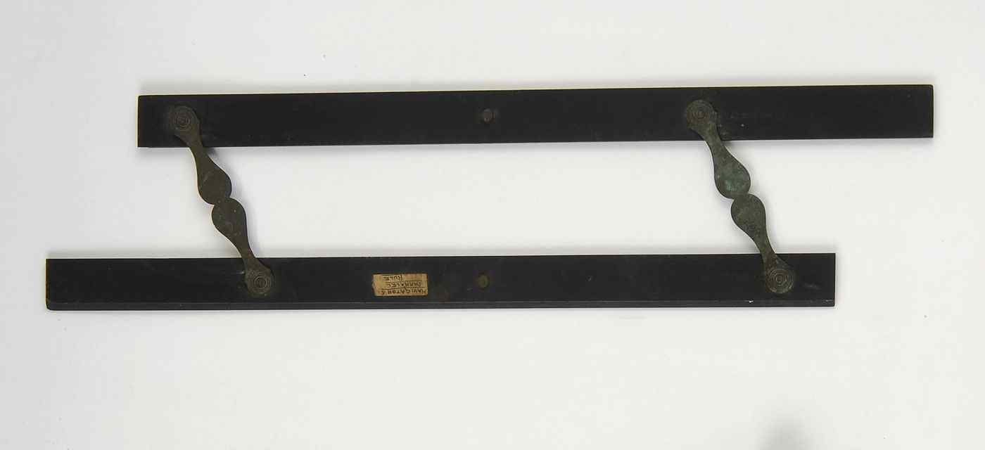 Appraisal: PAIR OF EBONY AND BRASS PARALLEL RULESTaken from the wreck