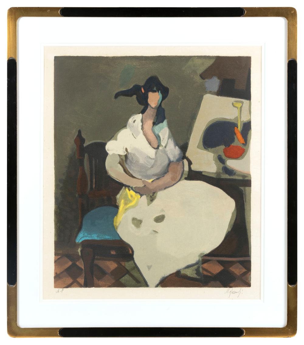 Appraisal: MOSHE ROSENTHALIS ISRAEL - WOMAN IN WHITE LITHOGRAPH SHEET SIGHT