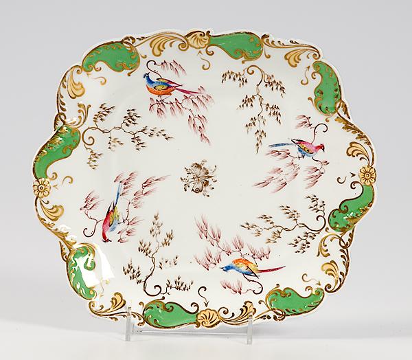 Appraisal: ENGLISH PORCELAIN TRAY WITH EXOTIC BIRDS English early th century