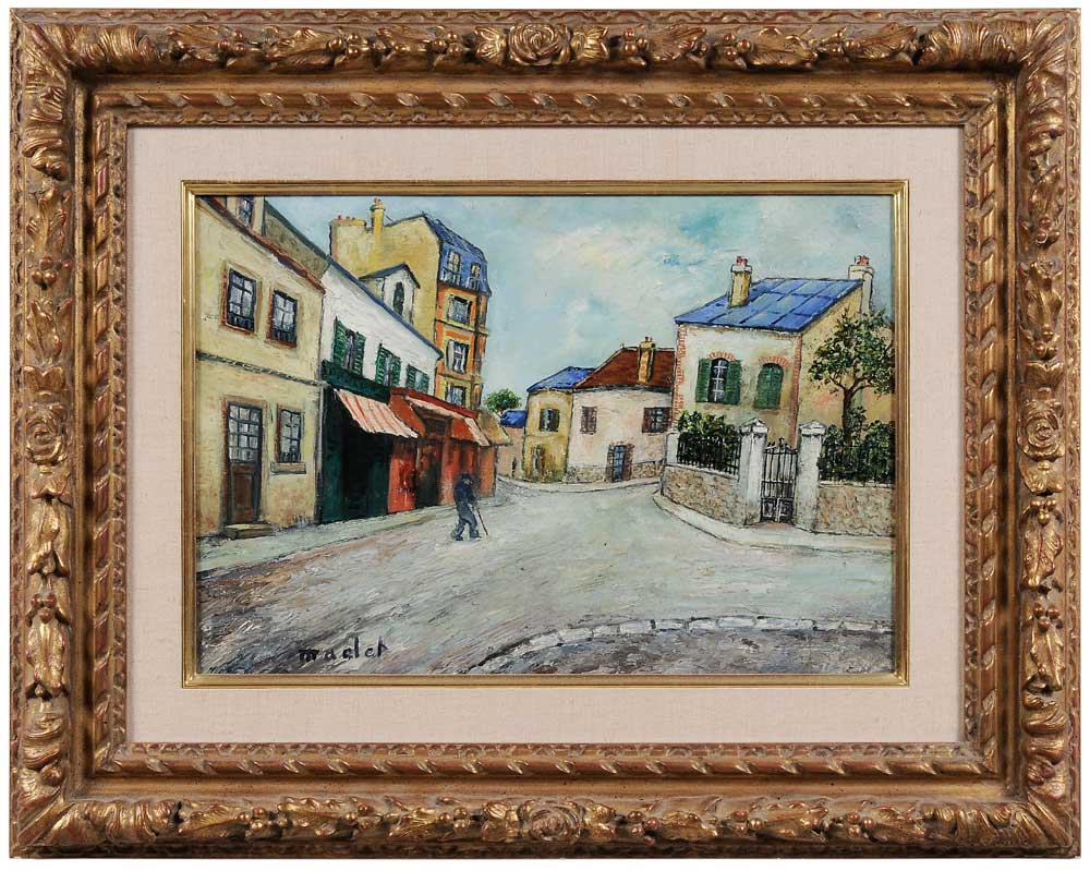 Appraisal: Elis e Maclet French - Figure on a Street signed