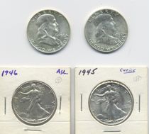 Appraisal: Set of Four Coins Fifty Cent Walking Liberty- Fifty Cent