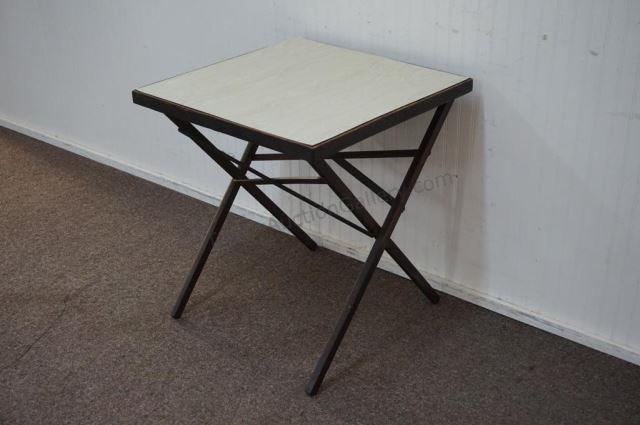 Appraisal: 's- 's wood frame with formica top folding game table