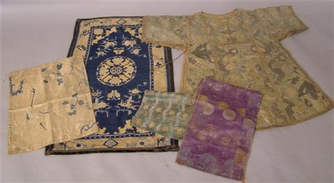 Appraisal: A COLLECTION OF FIVE ASIAN TEXTILES INCLUDING ONE CHINESE RUG