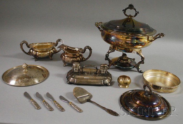 Appraisal: Group of Silver Plated Hollowware including a creamer and matching