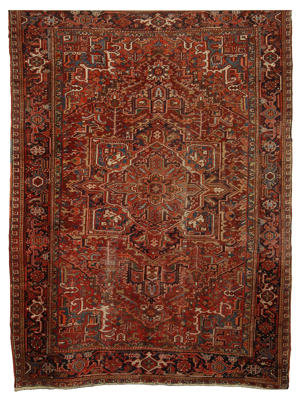 Appraisal: ORIENTAL RUG HERIZ ' x ' Gabled central medallion of