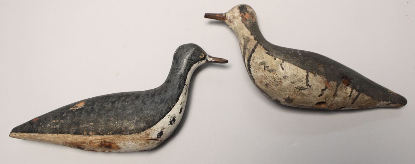 Appraisal: TWO YELLOWLEGS DECOYS From Cape Cod Both repainted Worn