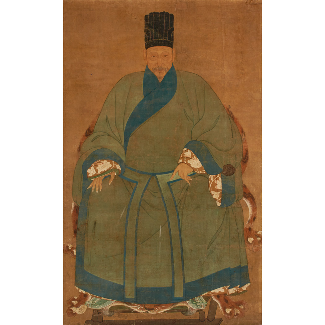 Appraisal: Chinese School Qing Dynasty Portrait of a male in a