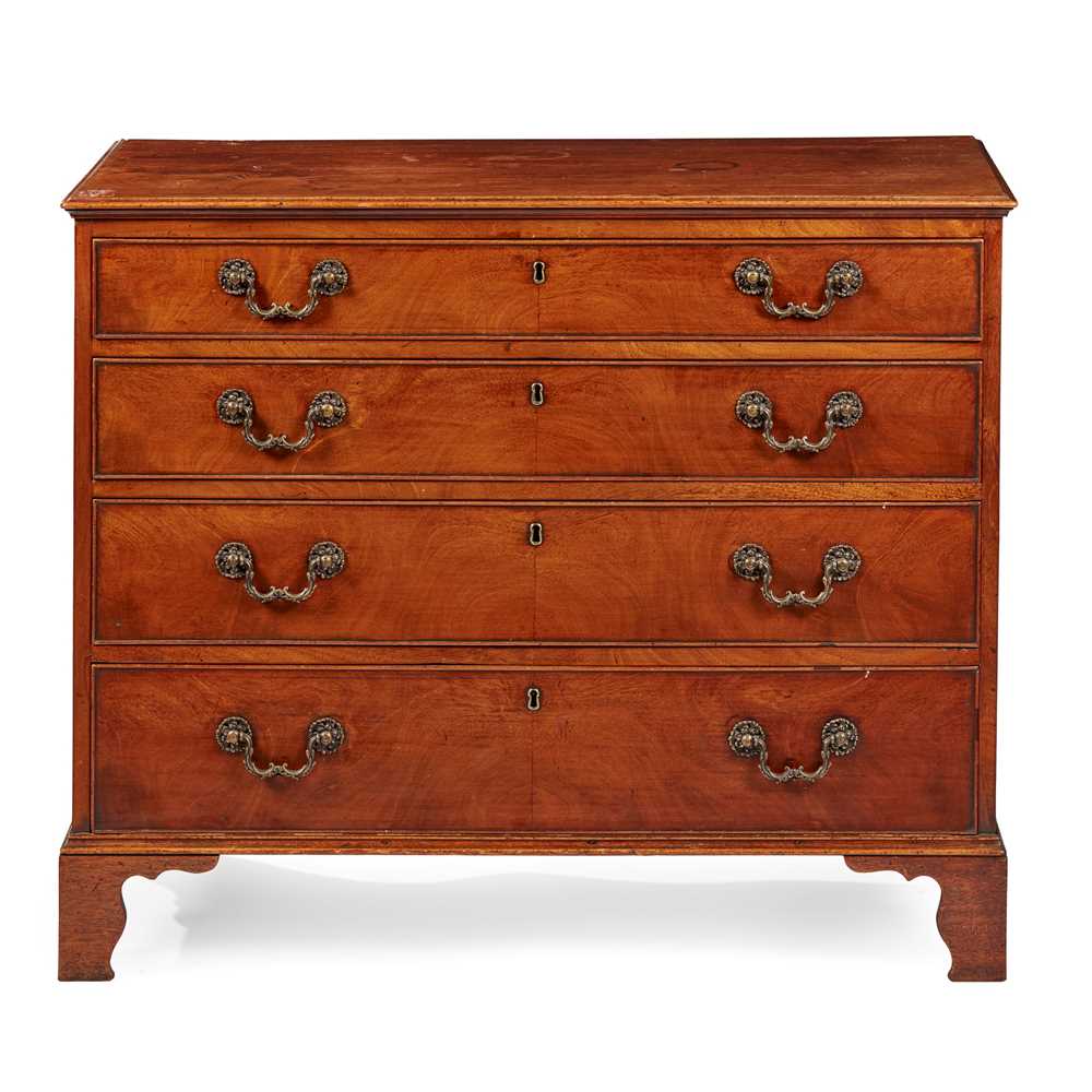 Appraisal: GEORGE III MAHOGANY CHEST OF DRAWERS TH CENTURY with four