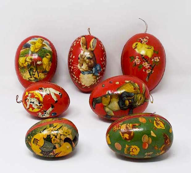 Appraisal: Papier Mache eggs Papier Mache eggs Condition Condition reports for