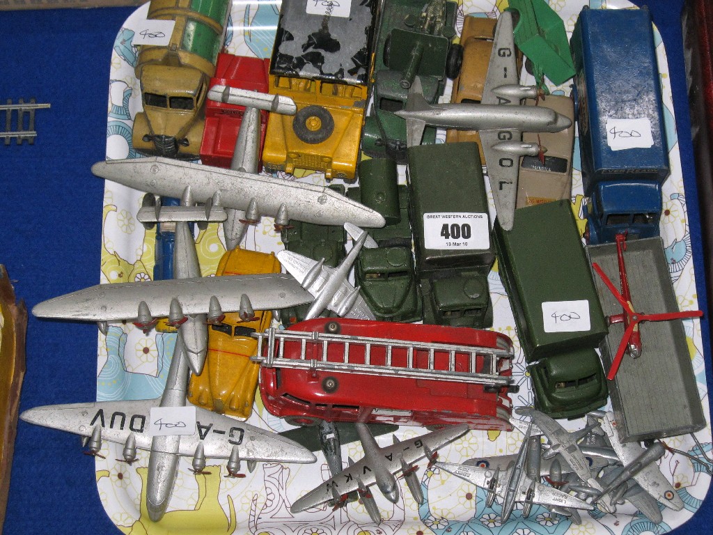 Appraisal: Tray lot of assorted Dinky models fire engine dust cart