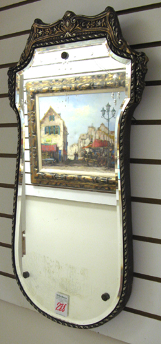 Appraisal: AN AMERICAN WALL MIRROR from the 's Engraved at top