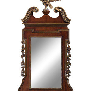 Appraisal: A Chippendale Style Parcel Gilt and Mahogany Looking Glass th