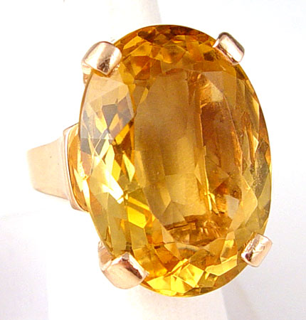 Appraisal: A CT CITRINE IN ROSE GOLD RING K rose gold