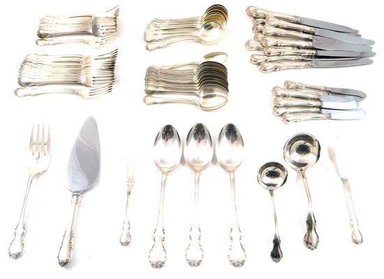 Appraisal: STERLING Towle French Provincial flatware set seventy-eight pieces total solid