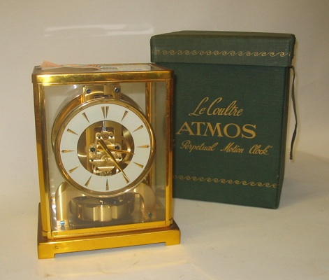 Appraisal: A COLLECTIBLE ATMOS MANTEL SHELF CLOCK perpetual motion Model -