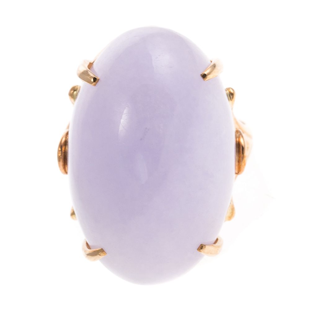 Appraisal: A Ladies Lavender Jade Ring in K K yellow gold