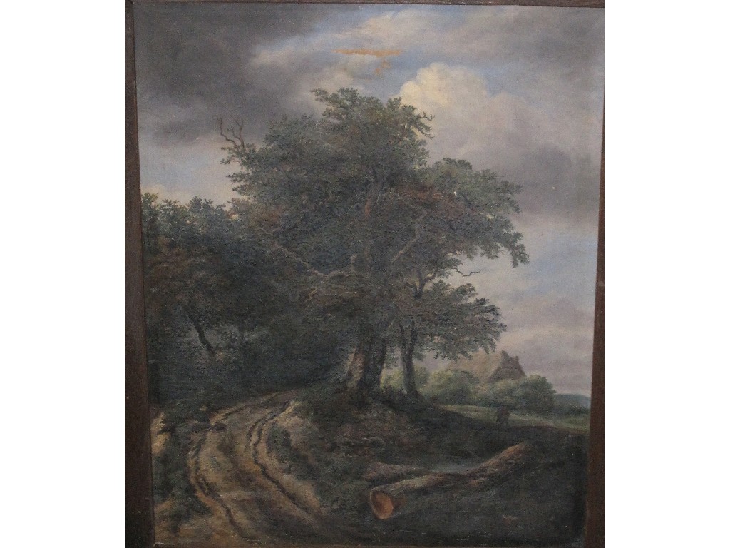 Appraisal: Oil on canvas landscape inscribed on the turnover and on