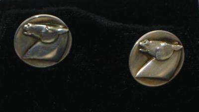 Appraisal: A PAIR OF GEORG JENSEN SILVER CUFFLINKS the circular panels