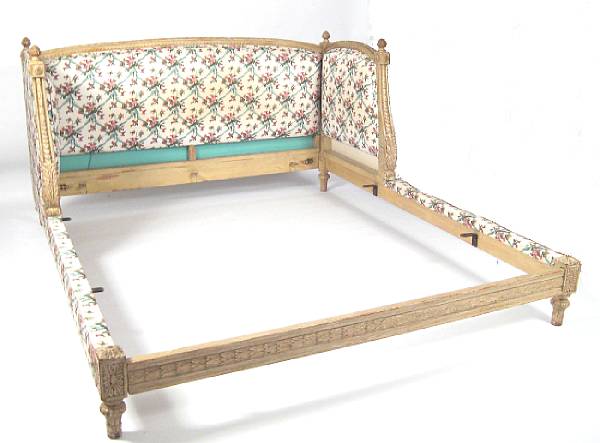 Appraisal: A Louis XVI style cream-painted bedstead Converted from a lit