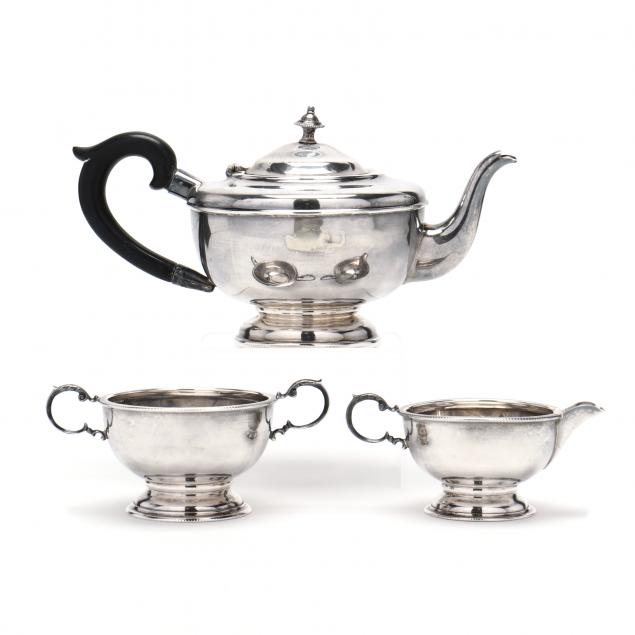 Appraisal: A GEORGE VI SILVER TEA SET Mark of Marson Jones