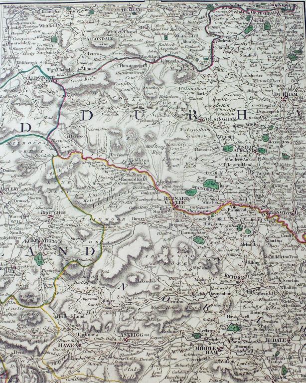 Appraisal: MAP OF COUNTY DURHAM J CARY hand-coloured engraving framed under