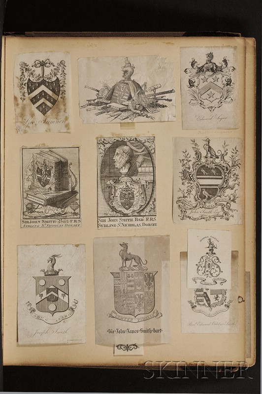 Appraisal: Book Plates Armorial Interesting album of approximately armorial book plates